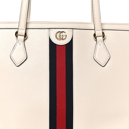 Gucci Textured Calfskin Web Medium Ophidia Shopping Tote Mystic White 7 of 9