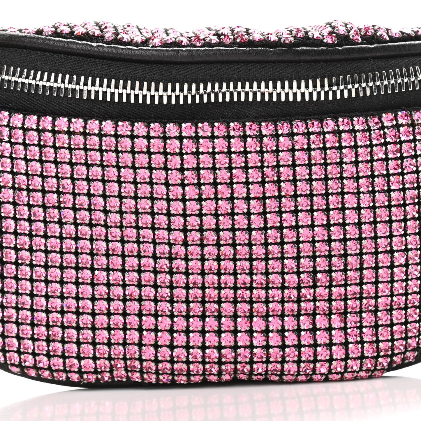Rhinestone Mesh Mini Attica Belt Bag Prism Pink