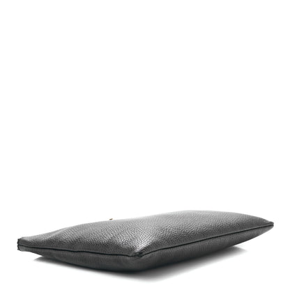 Gucci Pebbled Calfskin Animalier Tiger Zip Pouch Black 4 of 11