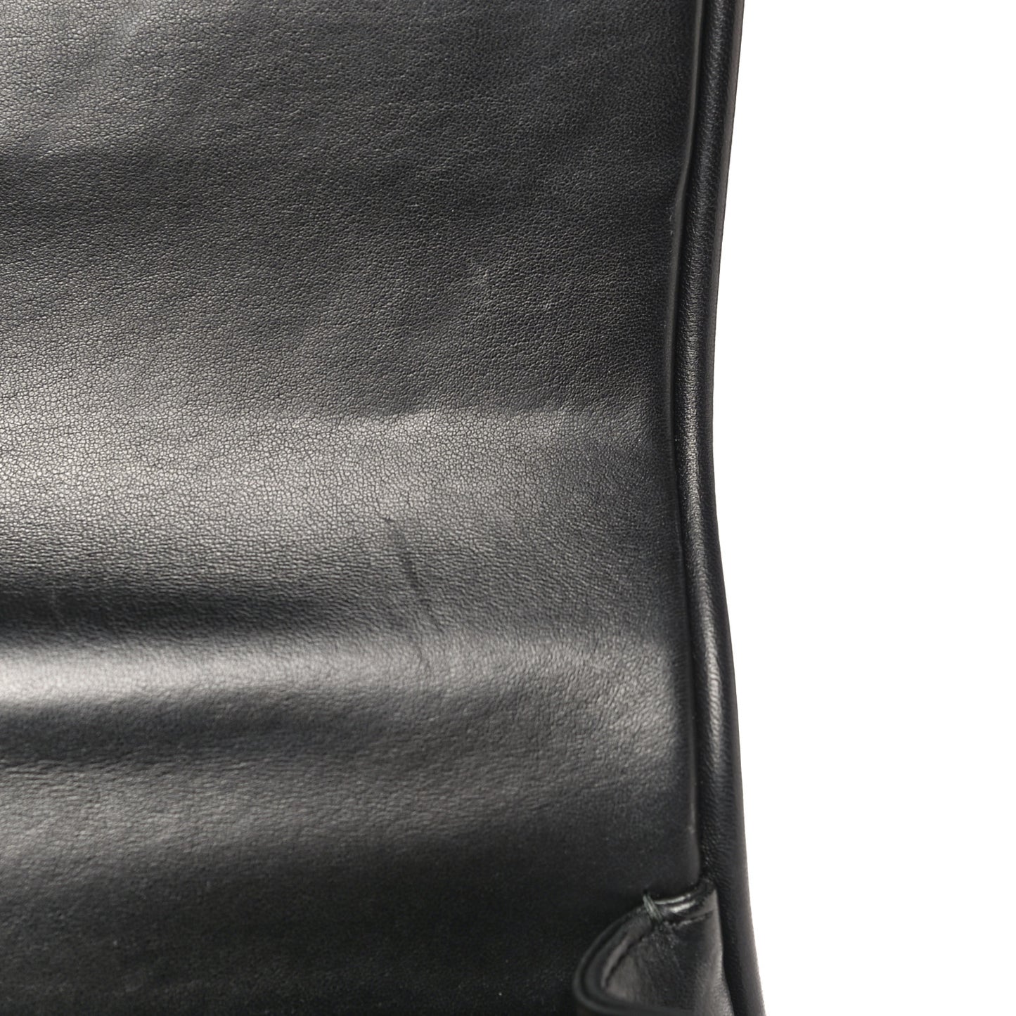 Lambskin Reverse Chevron Quilted Round Top Handle Flap Black