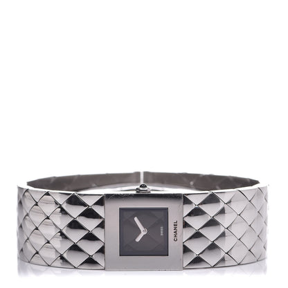 Chanel Stainless Steel 19mm Quilted Matelasse Acier Quartz Watch Black 3 of 4