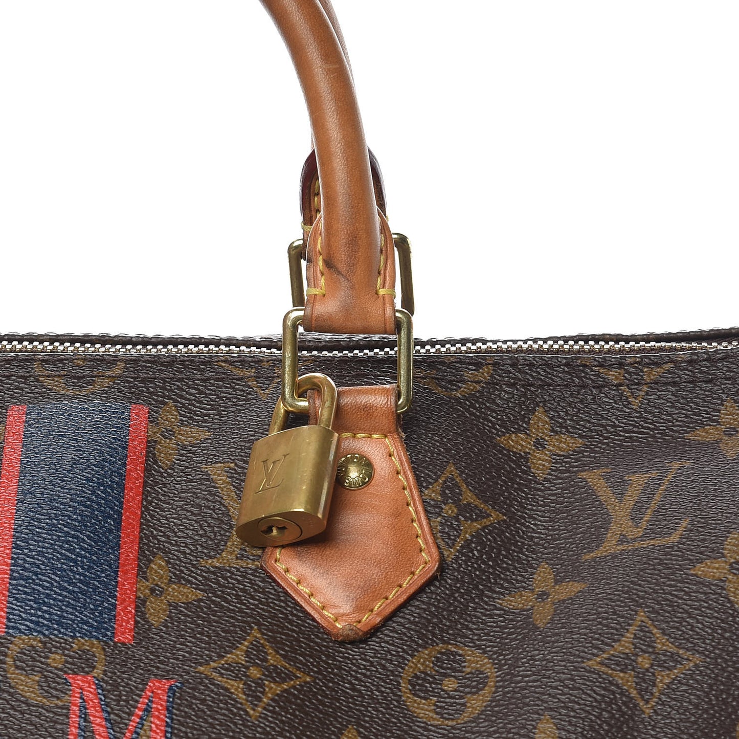 Monogram My LV Heritage Speedy Bandouliere 35 Blue Marine Rouge