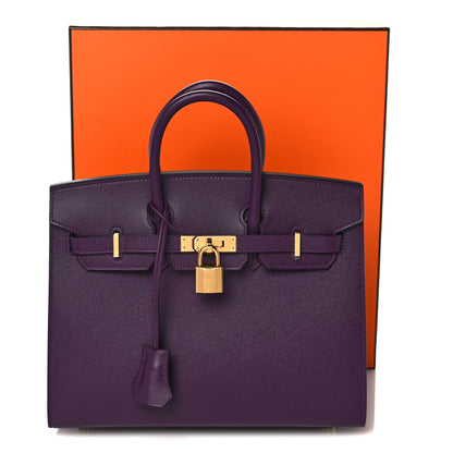 Hermes Madame Calfskin Birkin Sellier 25 Cassis 34 of 34