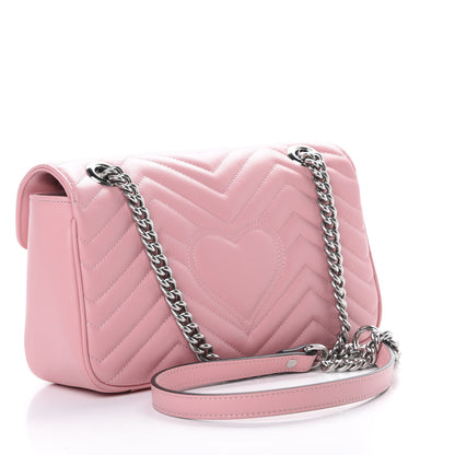 Gucci Calfskin Matelasse Small GG Marmont Shoulder Bag Wild Rose 2 of 12