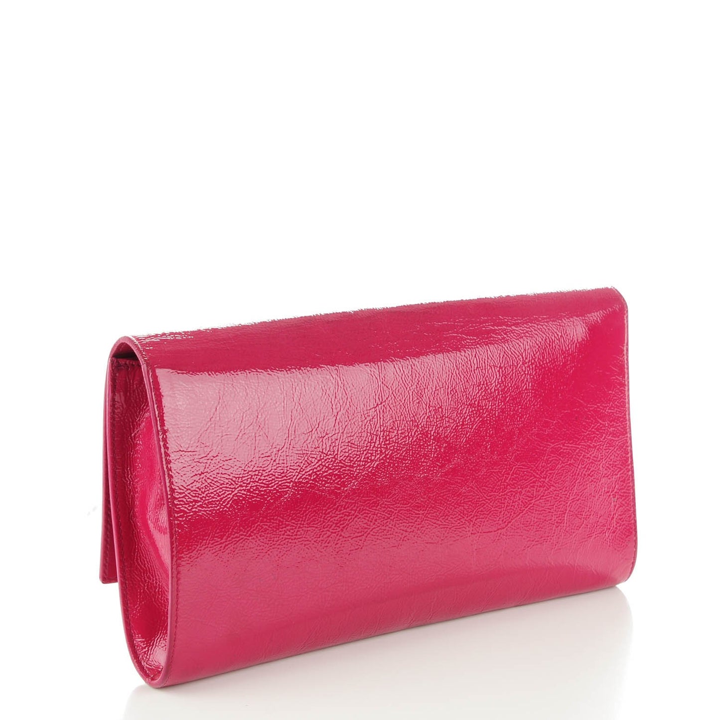 Textured Patent Monogram Large Belle De Jour Clutch Fuchsia