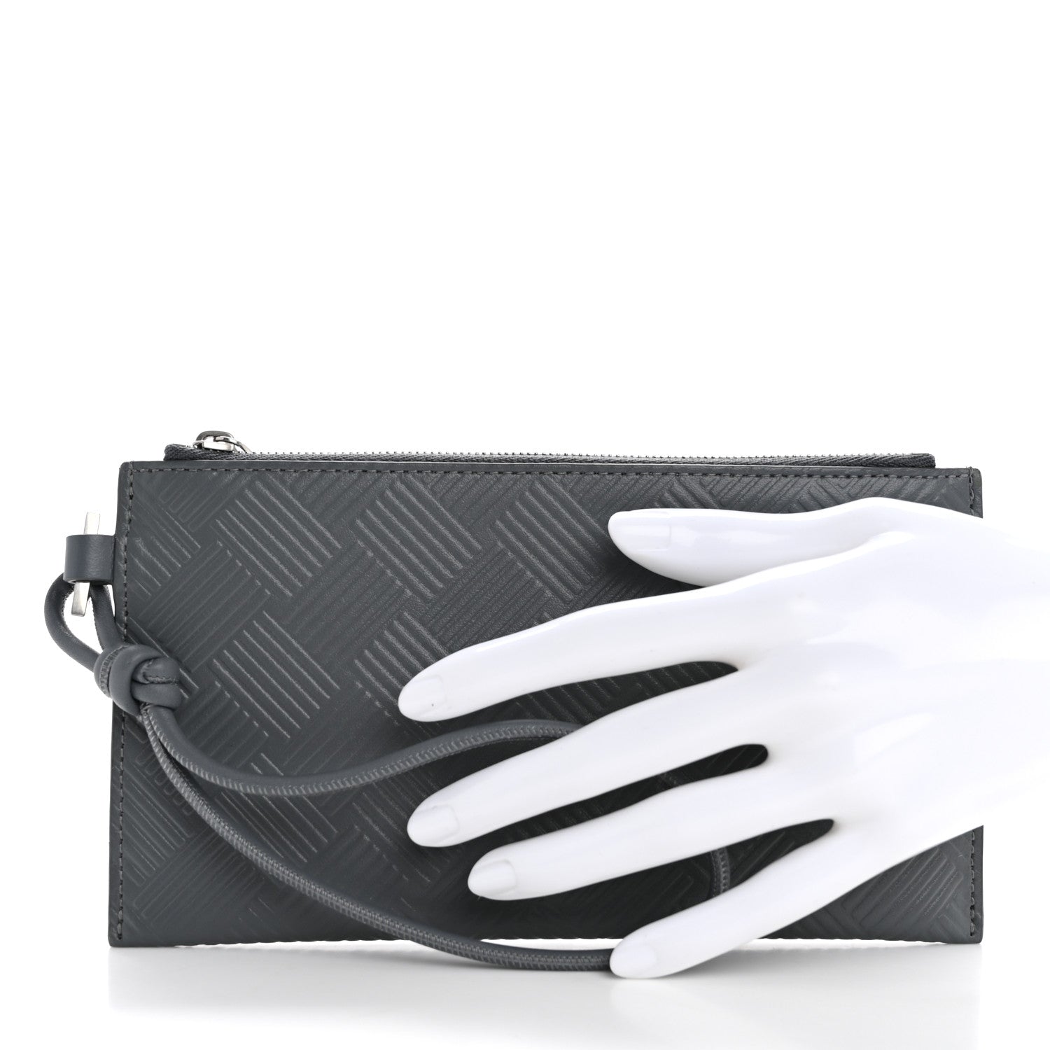 Bottega Veneta Debossed Calfskin Mens Bill Pouch Thunder 2 of 8