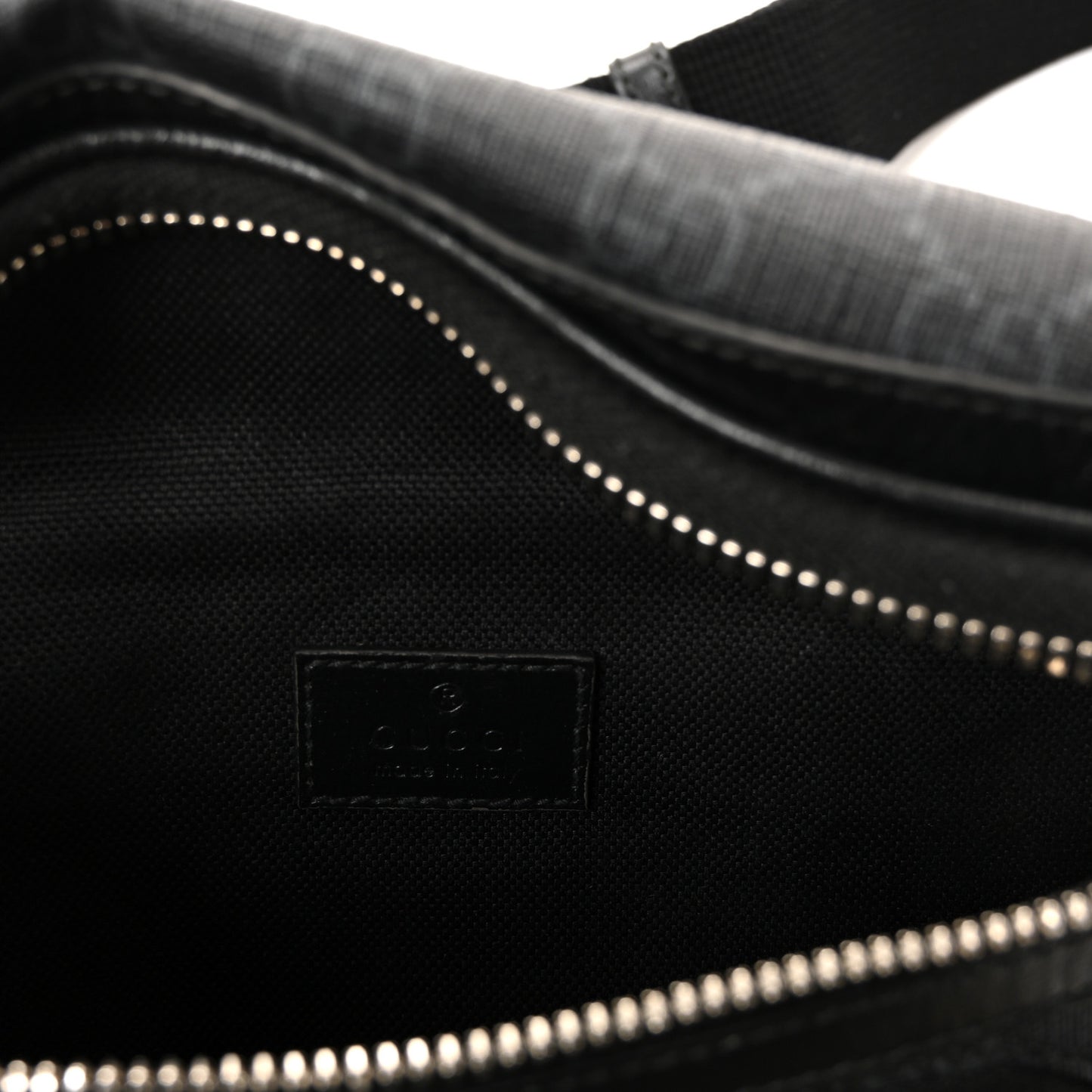 GG Supreme Monogram Textured Calfskin Retro Interlocking G Belt Bag Black