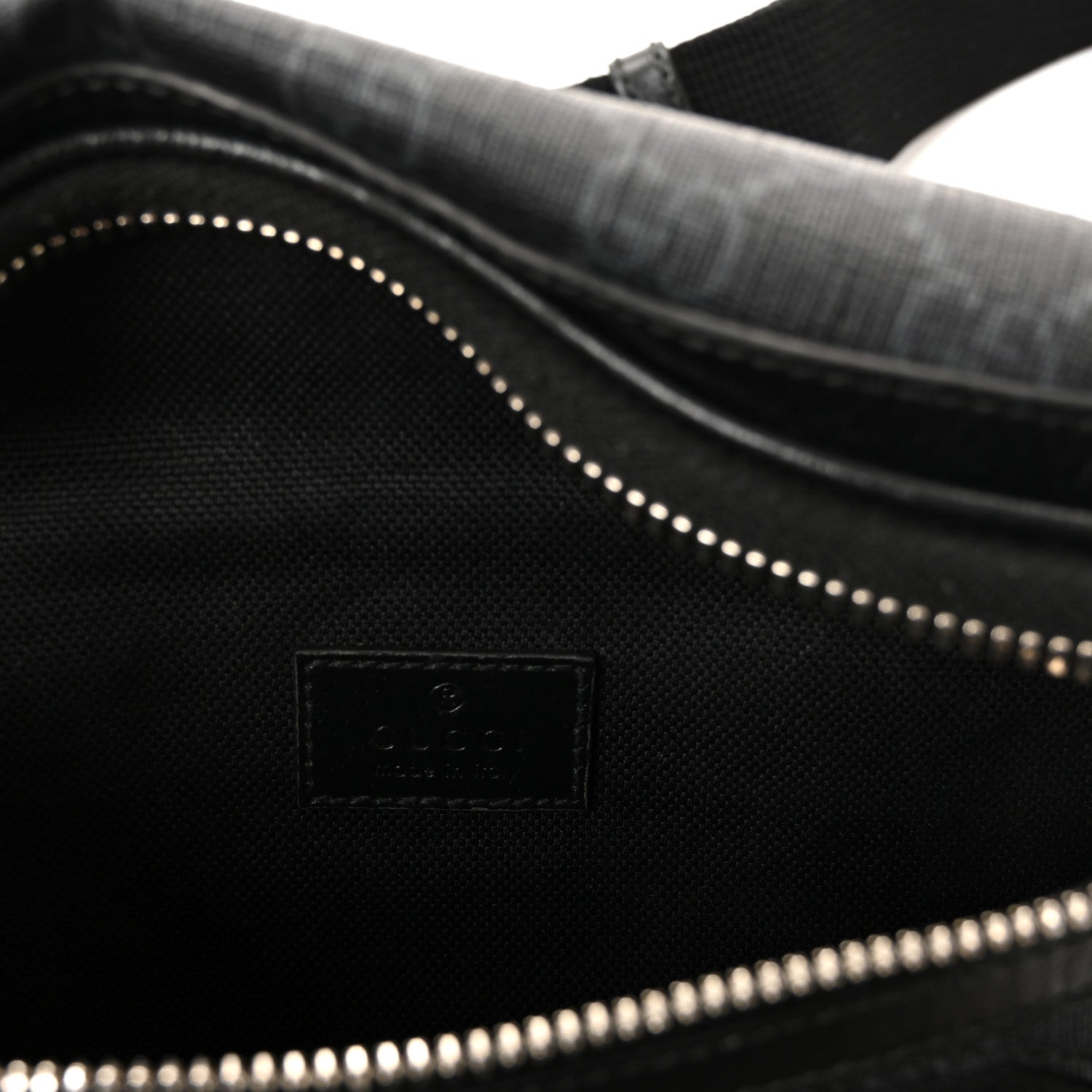 Gucci GG Supreme Monogram Textured Calfskin Retro Interlocking G Belt Bag Black 6 of 9