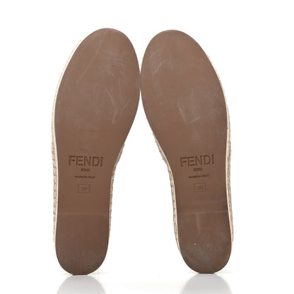Fendi Canvas Mesh FF Colibri Espadrilles 39 Beige Tobacco Moro Lilac 5 of 8