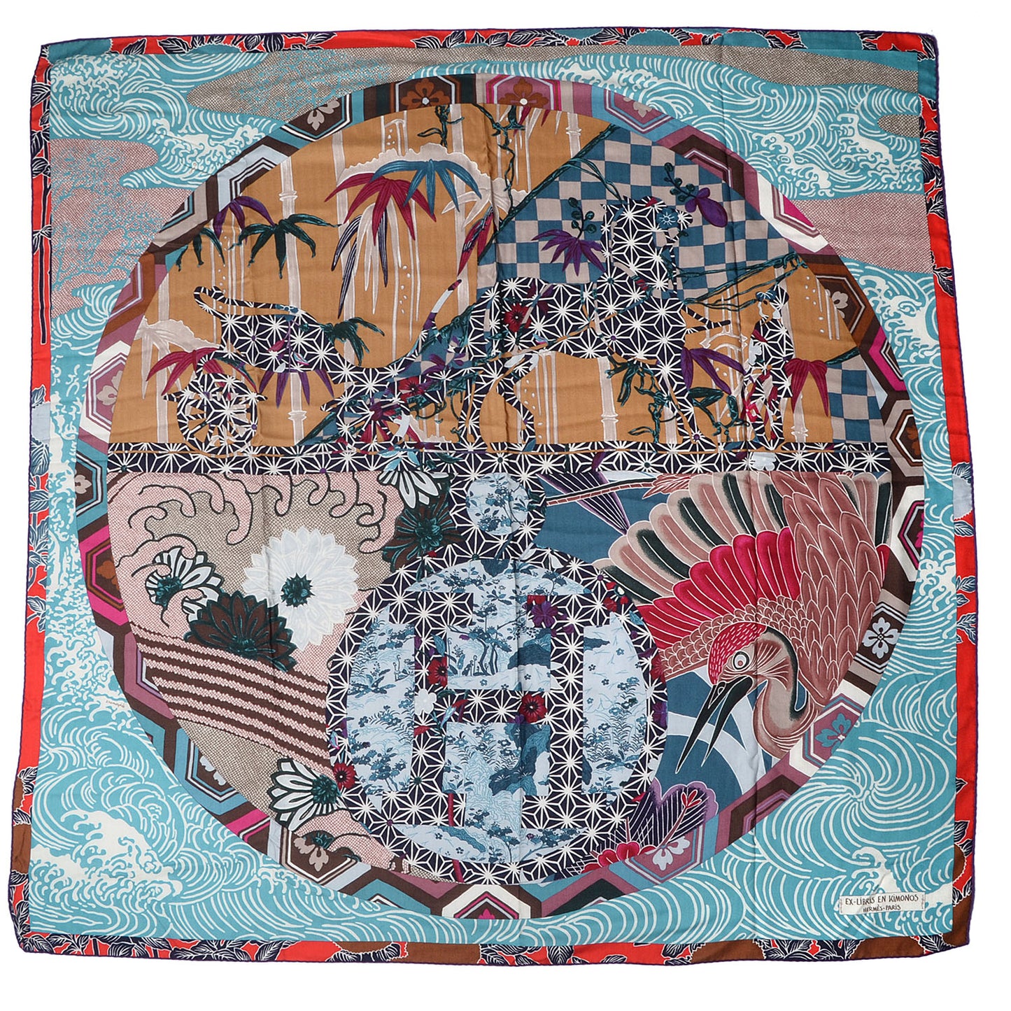 Cashmere Silk Ex Libris En Monogram Kimonos Shawl 140