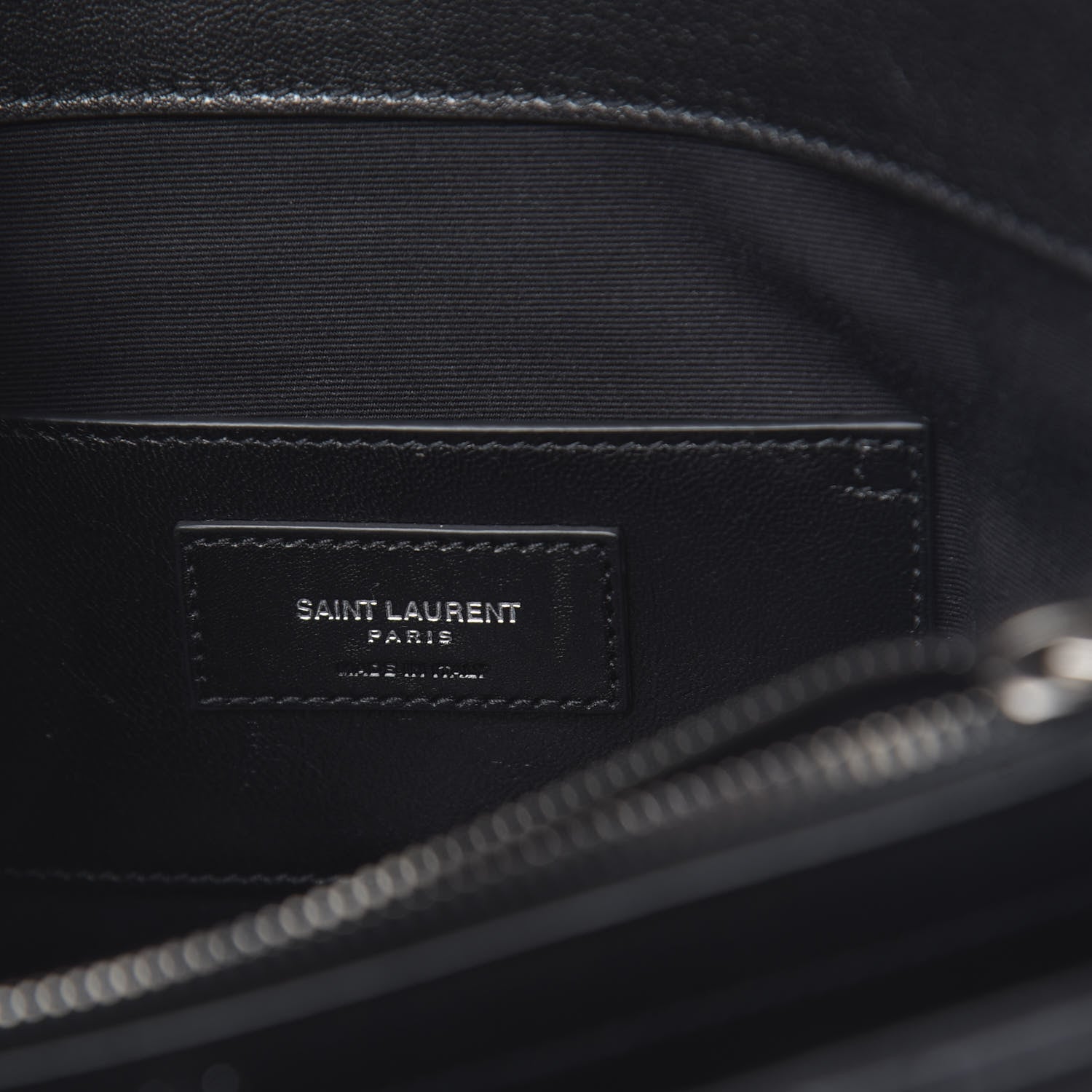 Saint Laurent Calfskin Mixed Matelasse Triquilt Large Monogram Satchel Black 6 of 9