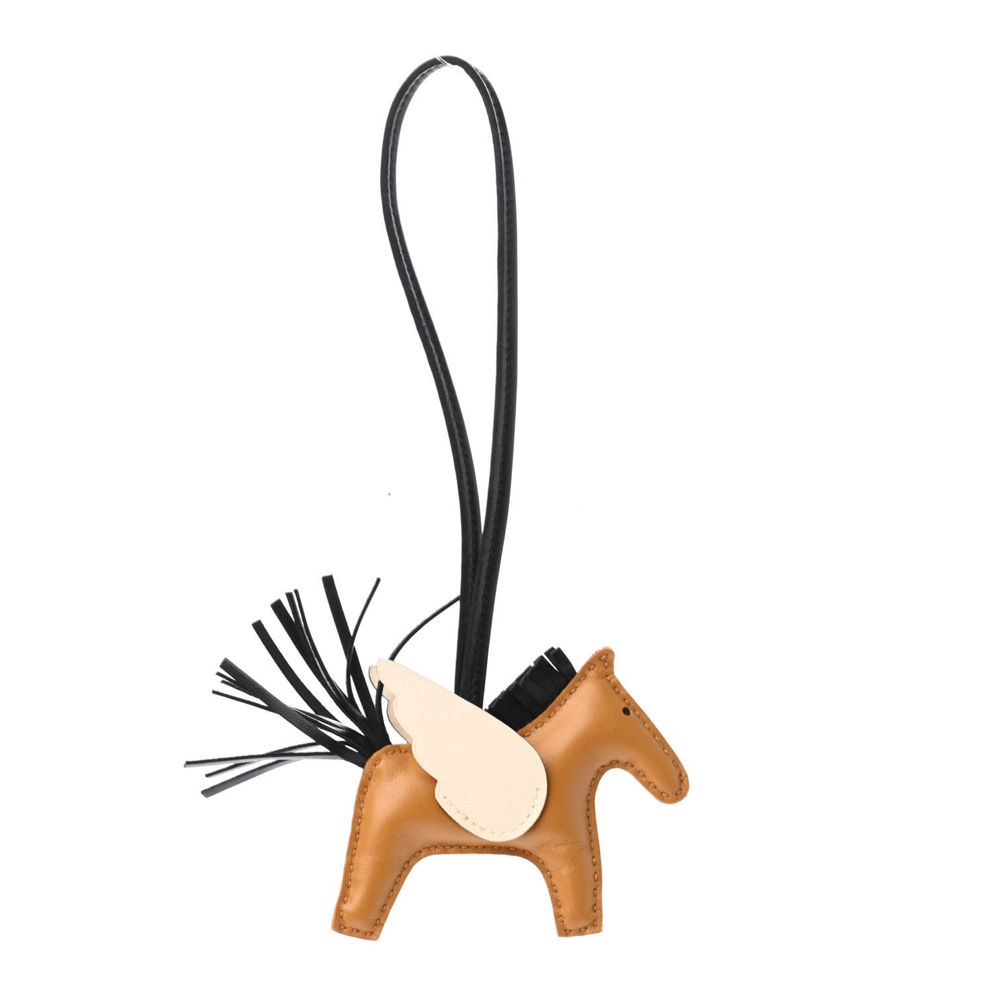 Milo Lambskin Grigri Rodeo Pegase Horse Bag Charm PM Sesame Black Nata