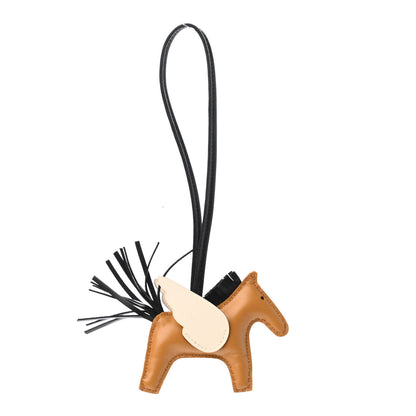 Hermes Milo Lambskin Grigri Rodeo Pegase Horse Bag Charm PM Sesame Black Nata 1 of 4