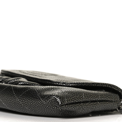 Chanel Metallic Caviar Half Moon Wallet On Chain WOC Dark Silver 10 of 10