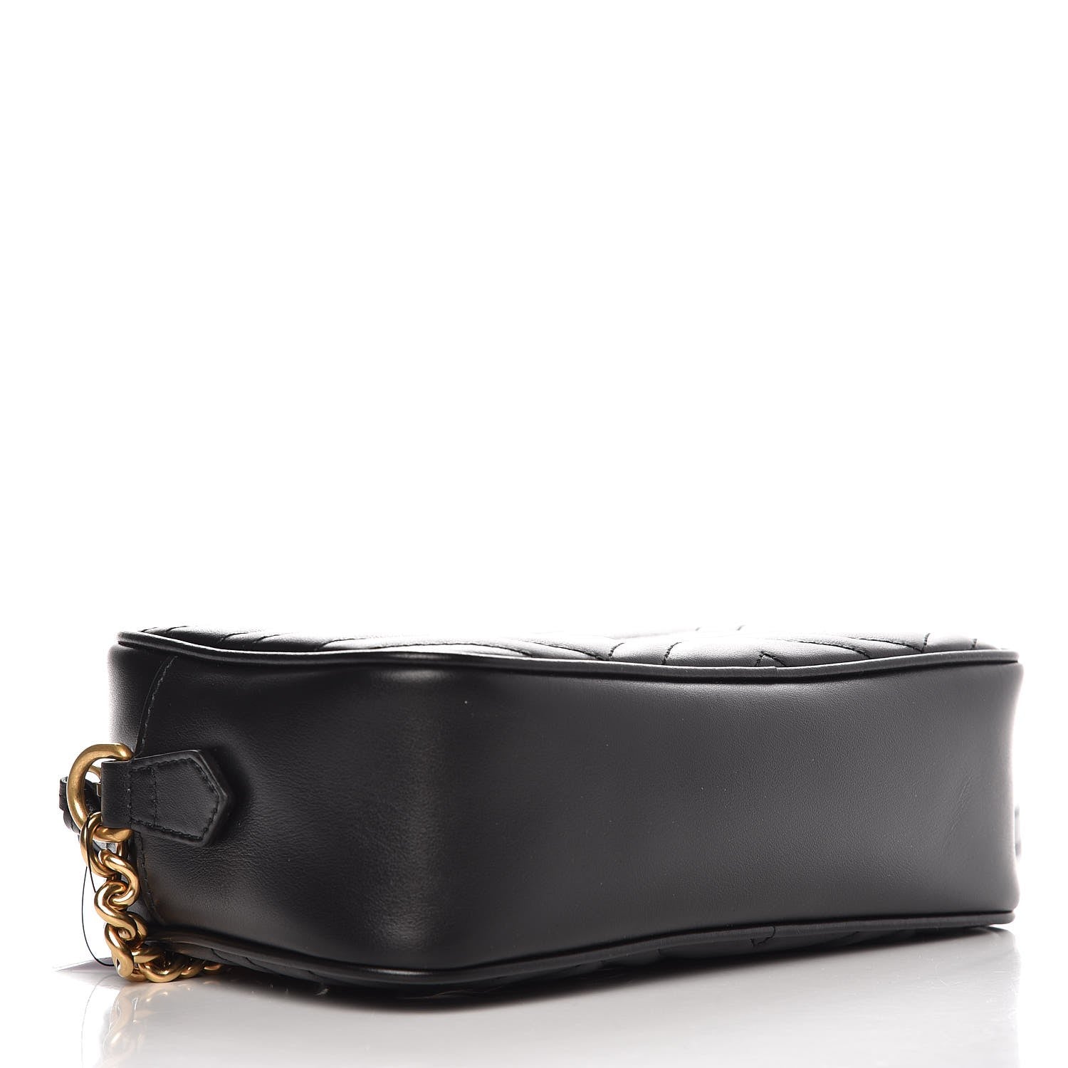 Gucci Calfskin Matelasse Small GG Marmont Chain Shoulder Bag Black 4 of 7