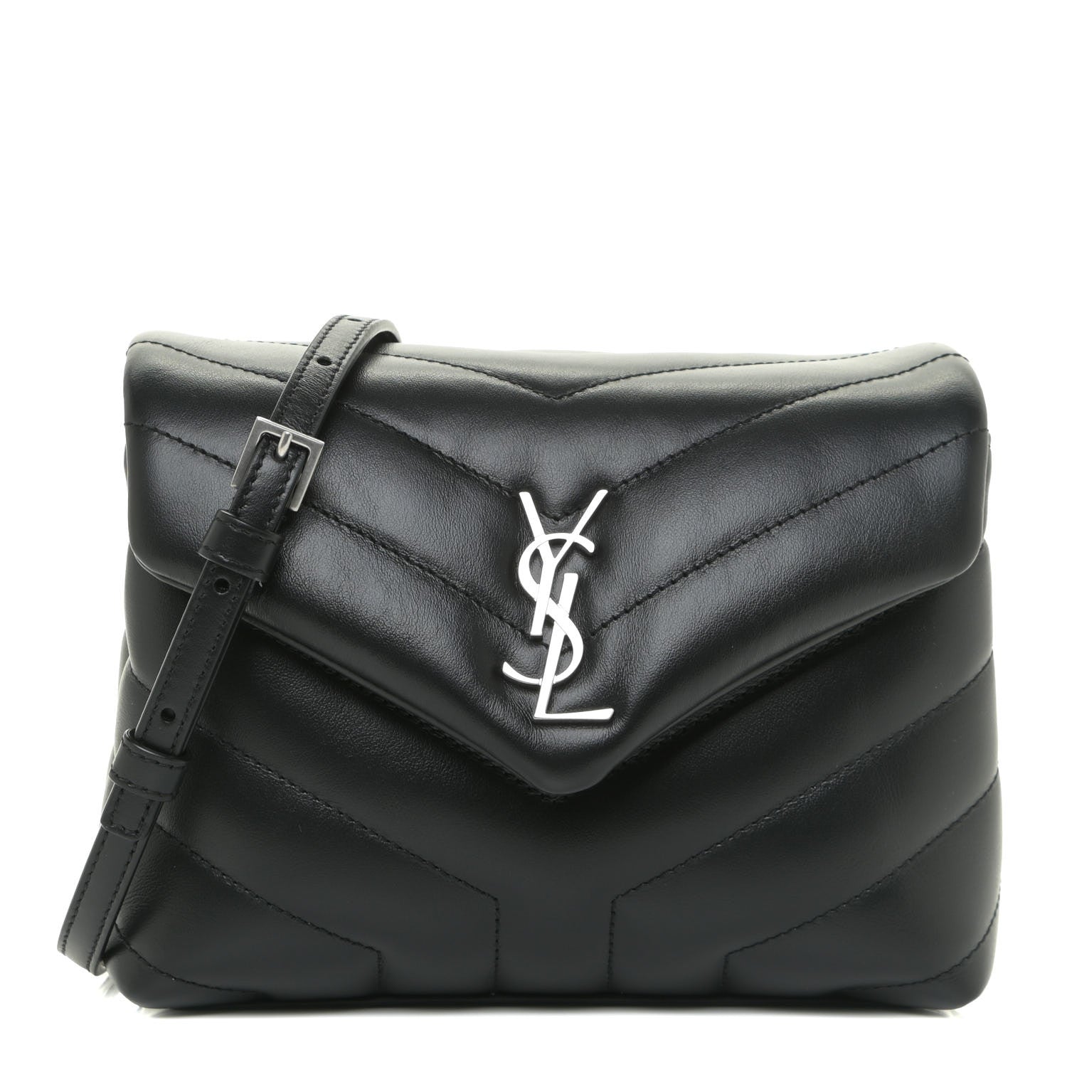 Saint Laurent Calfskin Y Quilted Monogram Toy Loulou Crossbody Bag Black 1 of 11