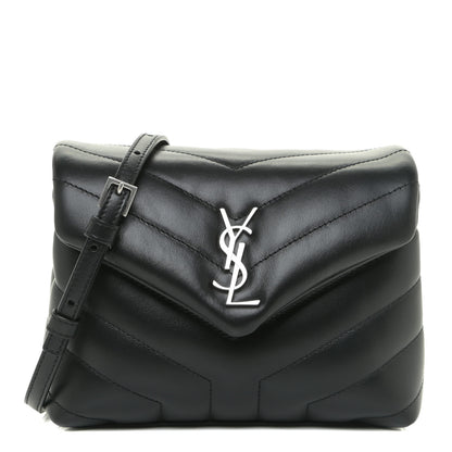 Saint Laurent Calfskin Y Quilted Monogram Toy Loulou Crossbody Bag Black 1 of 11