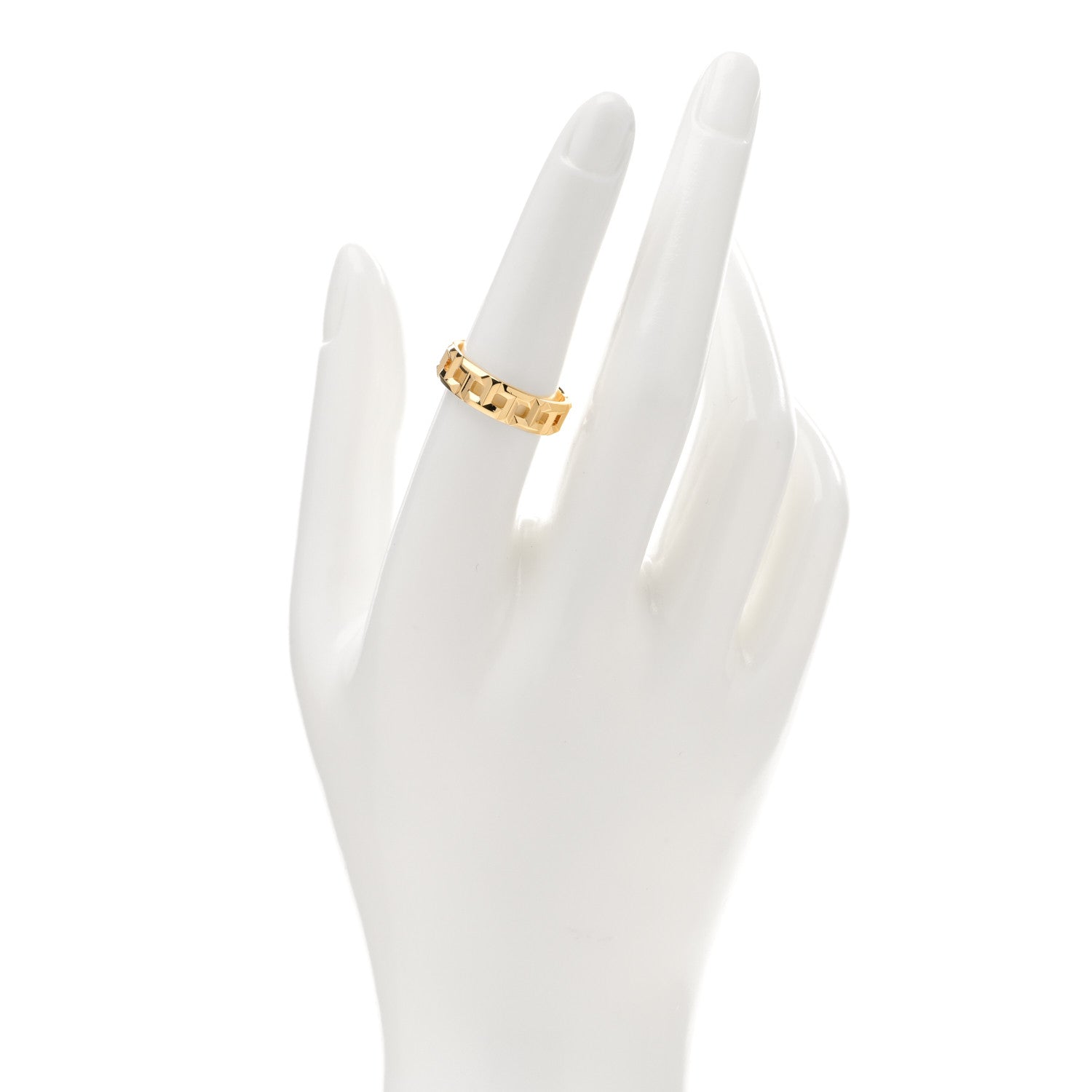 Tiffany 18K Yellow Gold Wide T True Ring 54 7 2 of 5