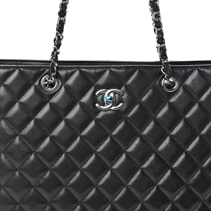 Chanel Calfskin Quilted Large CC Shopping Tote Black 7 of 9