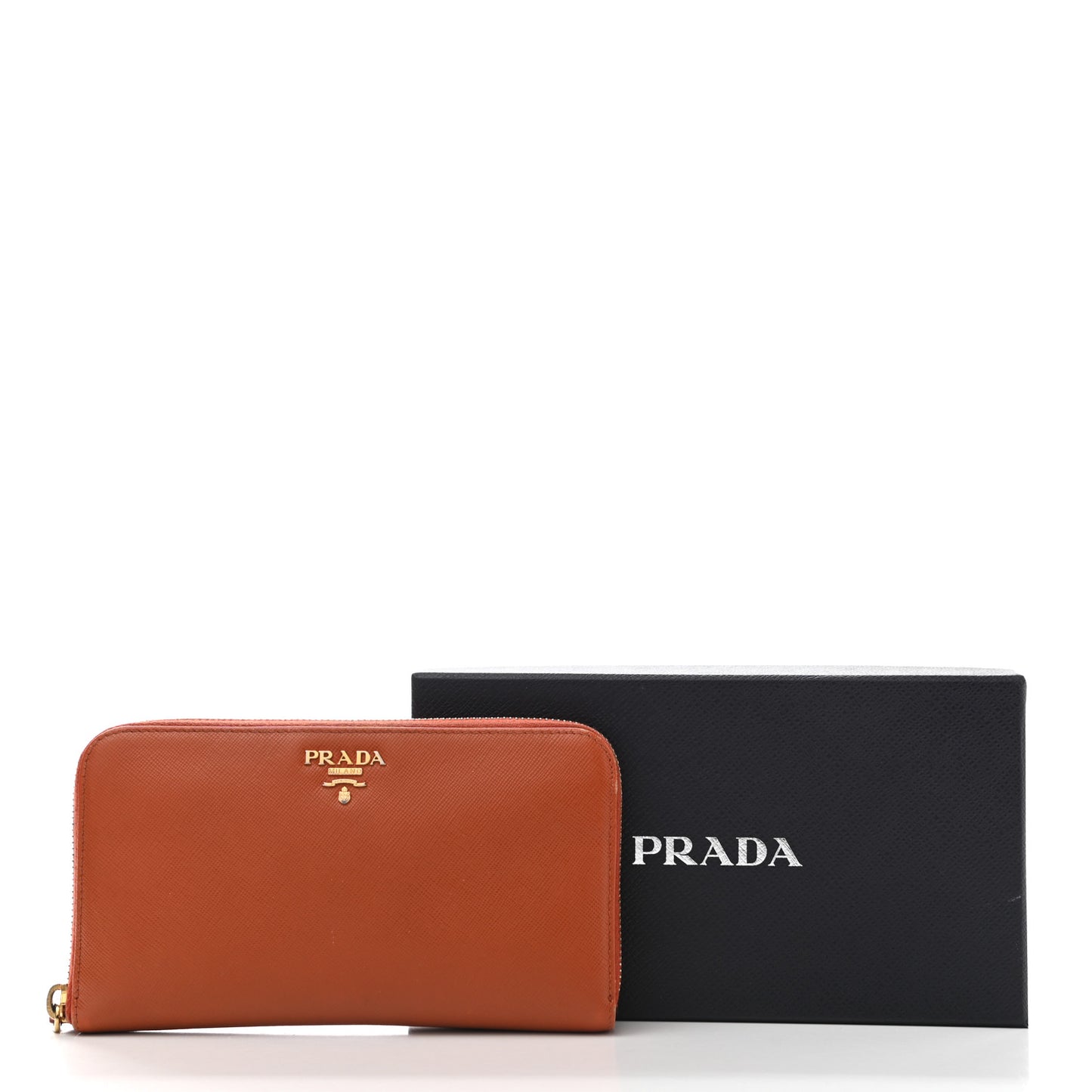 Saffiano Metal Zip Around Wallet Rame