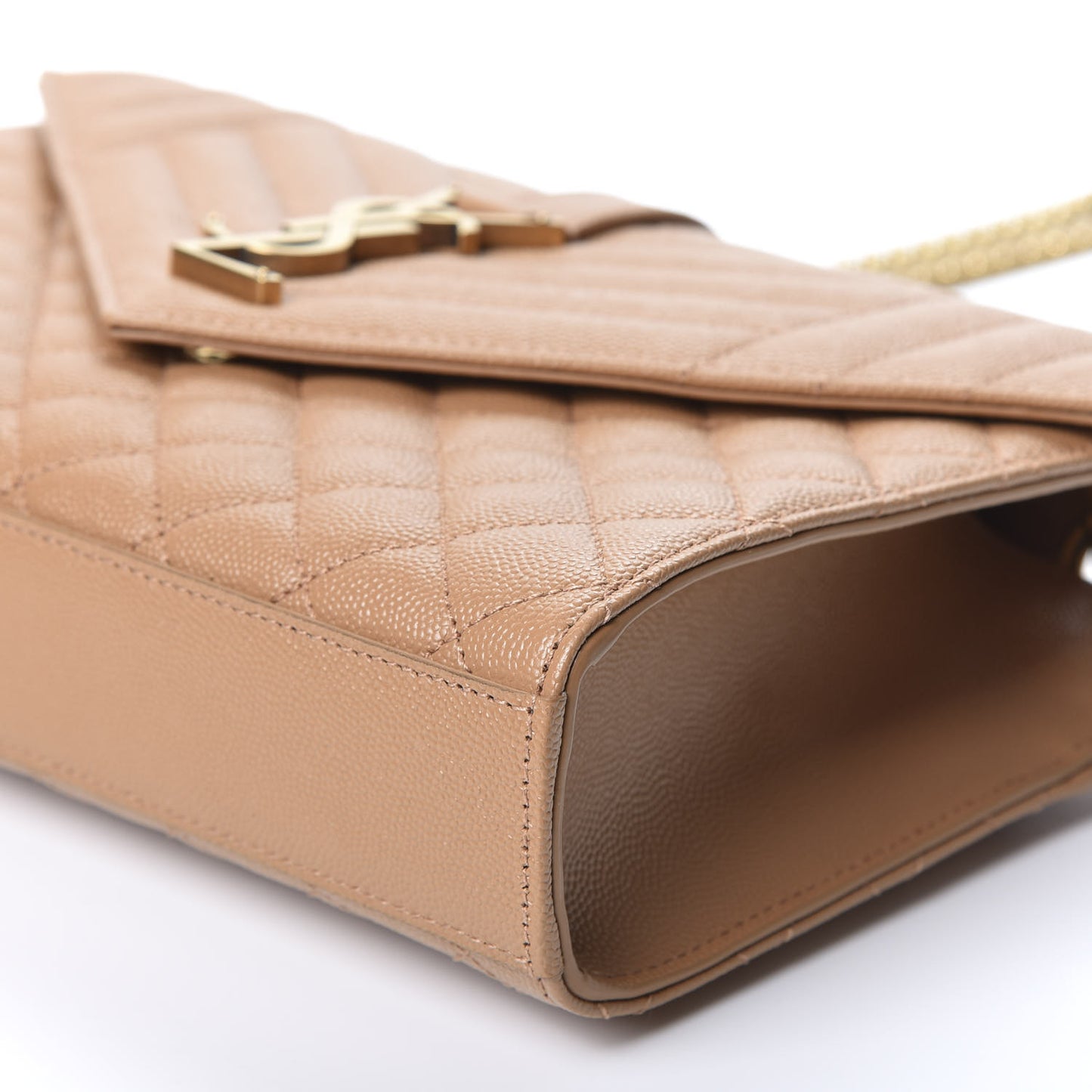Grain De Poudre Textured Mixed Matelasse Triquilt Medium Monogram Satchel Dune