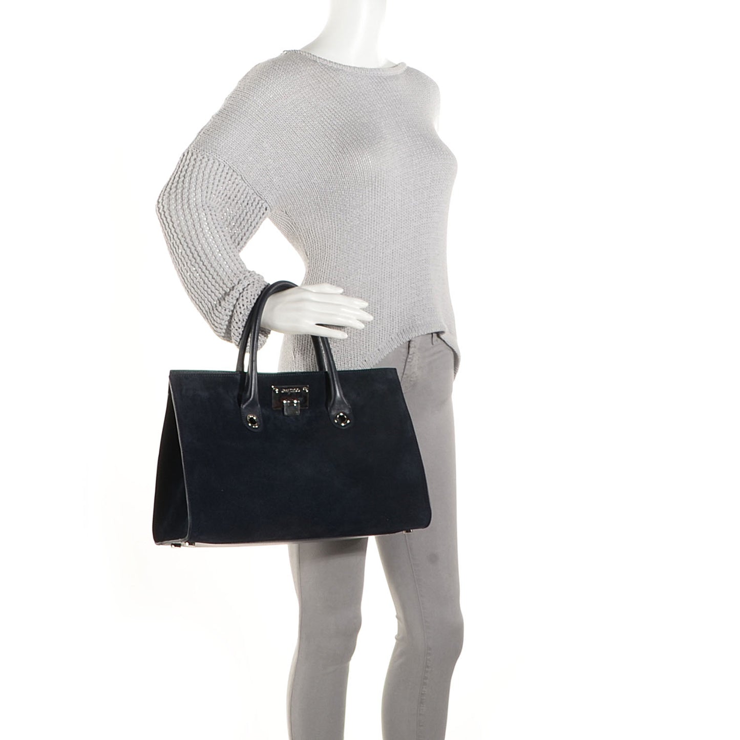 Suede Riley Tote Black