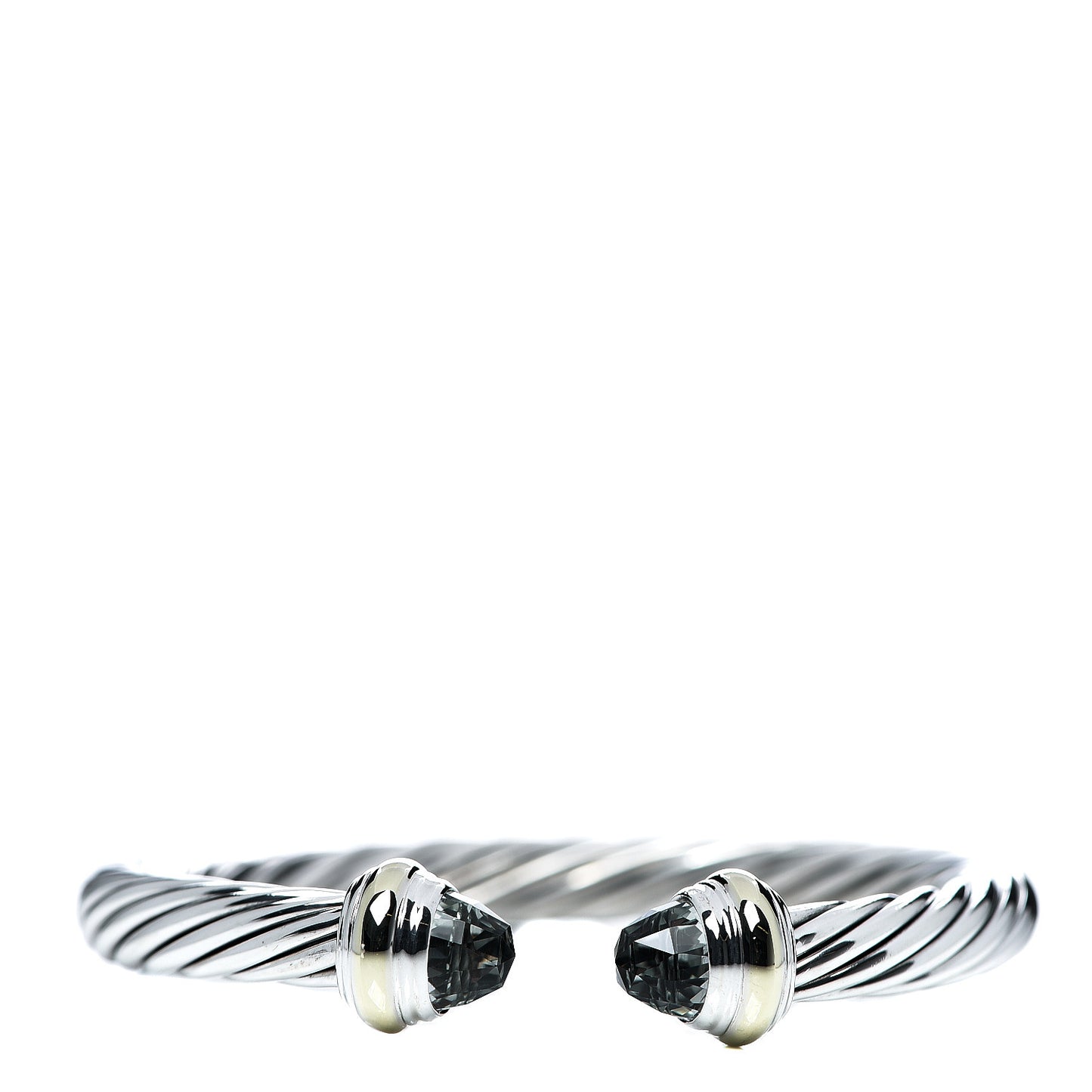 Sterling Silver 14K Yellow Gold Prasiolite 7mm Cable Classics Bracelet