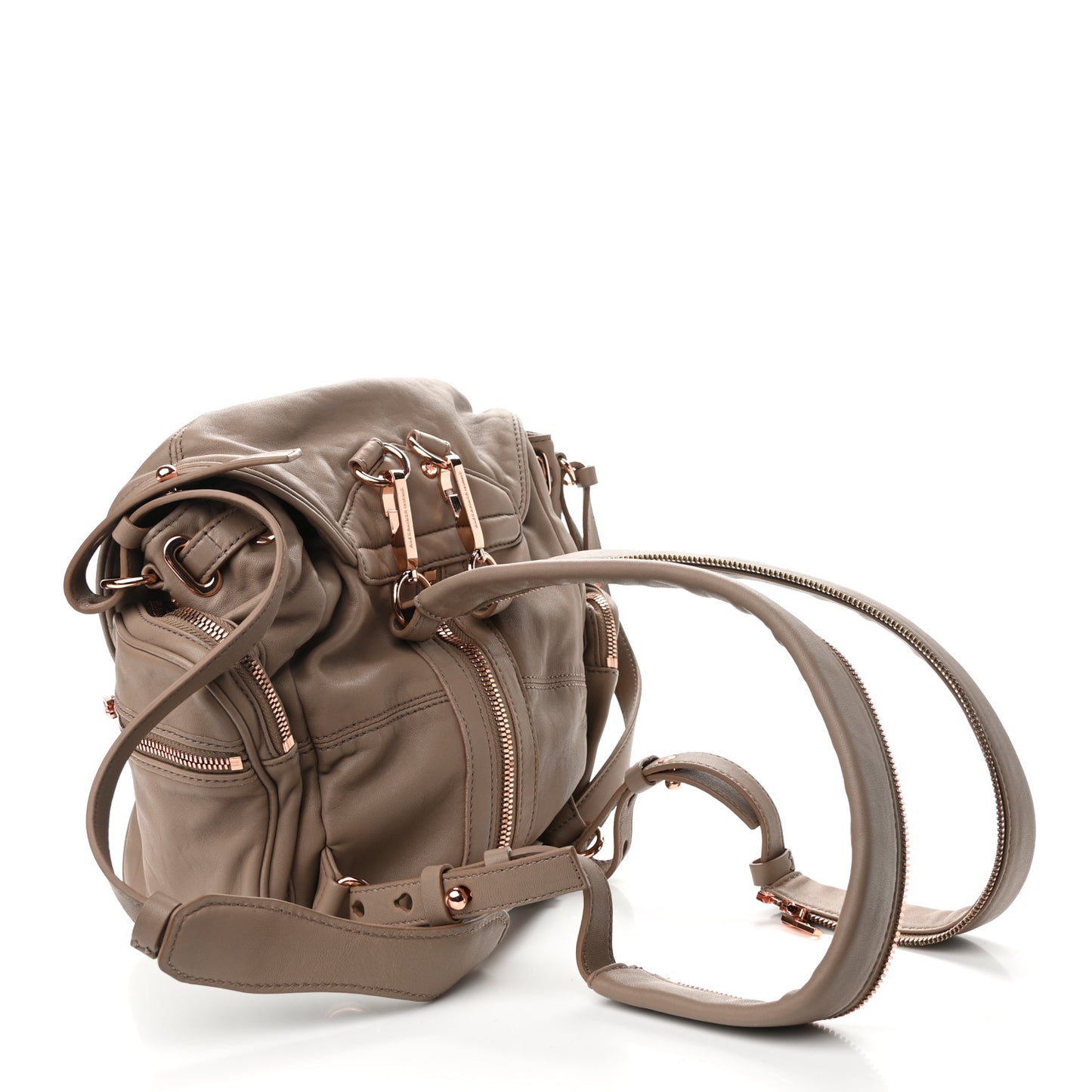 Lambskin Mini Marti Backpack Latte Rose Gold Hardware