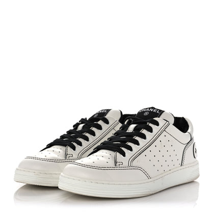 Chanel Calfskin Womens Logo Sneakers 38 White 3 of 9