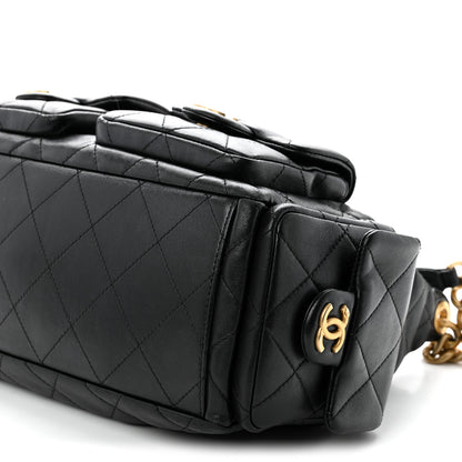 Chanel Shiny Lambskin Quilted Large Trendy Pockets Hobo Black 10 of 10