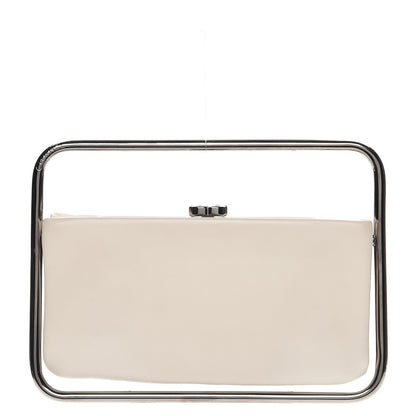 Chanel Lambskin Swivel Frame Clutch White 1 of 11