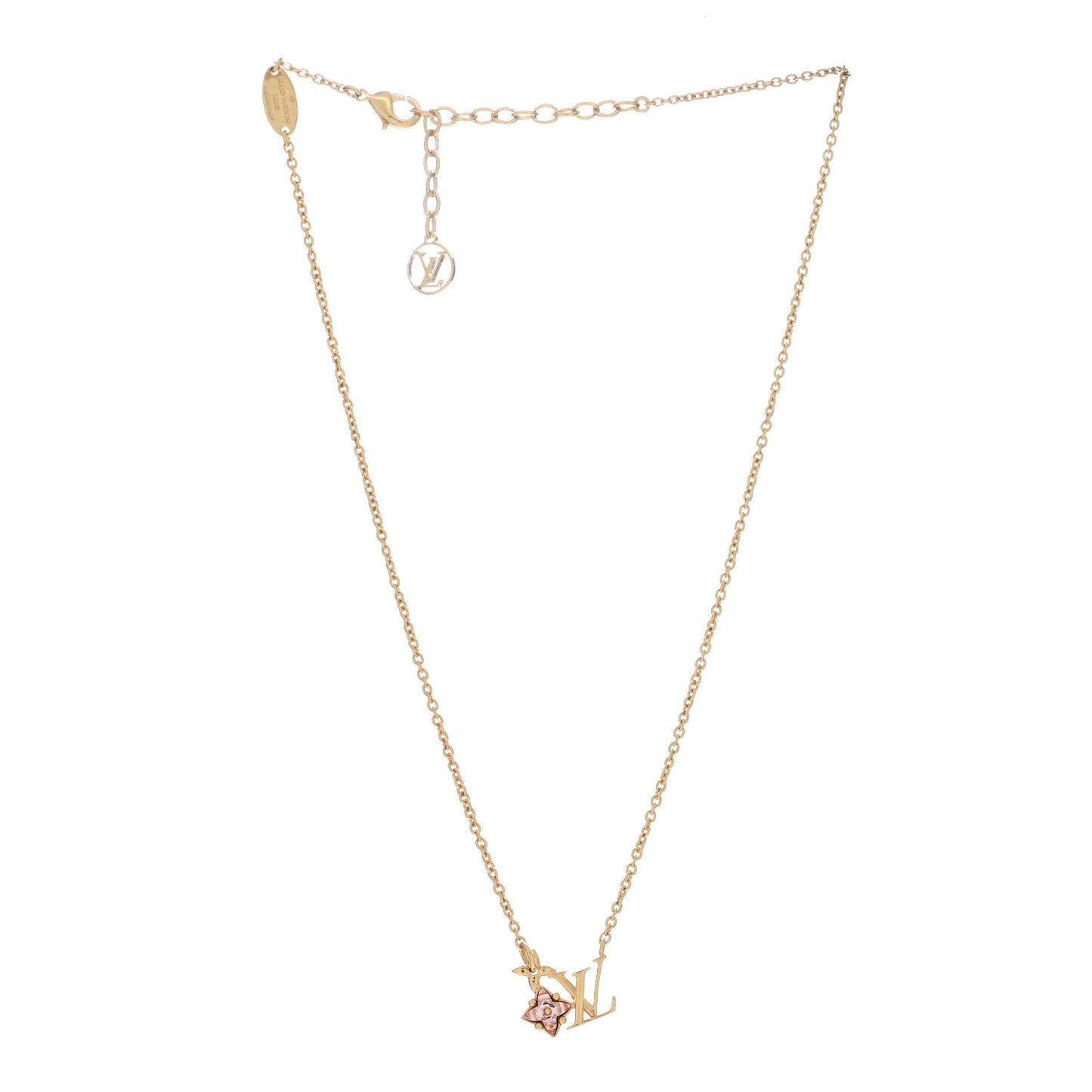 Crystal Loulougram Necklace Gold