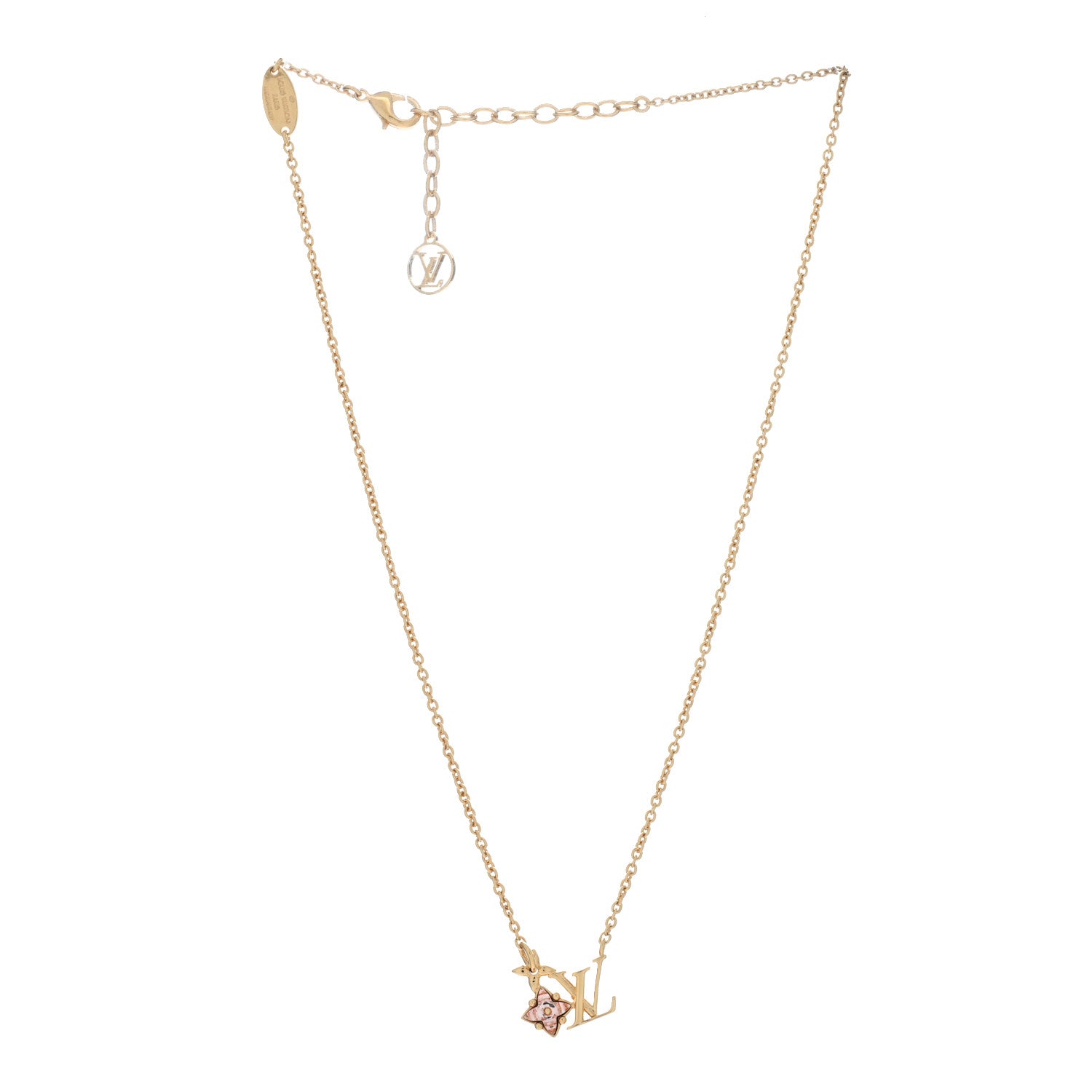 Louis Vuitton Crystal Loulougram Necklace Gold 2 of 4