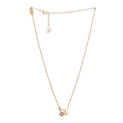 Louis Vuitton Crystal Loulougram Necklace Gold 2 of 4
