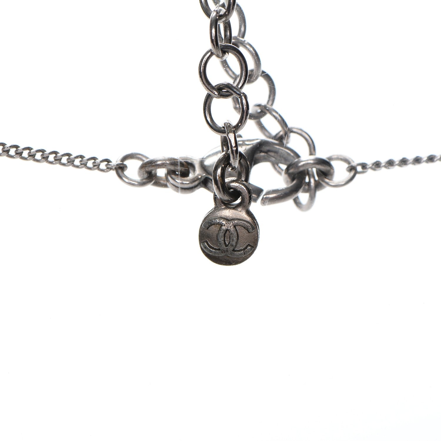 Chanel Quilted CC Pendant Necklace Silver 6 of 7