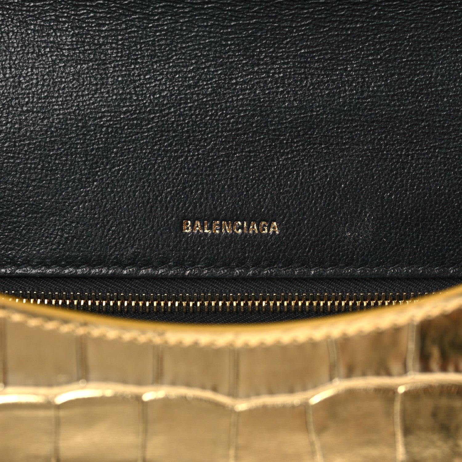 Balenciaga Metallic Calfskin Crocodile Embossed Ghost Sling Bag Gold 6 of 9
