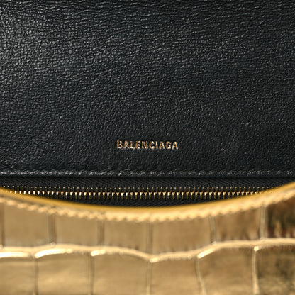 Balenciaga Metallic Calfskin Crocodile Embossed Ghost Sling Bag Gold 6 of 9