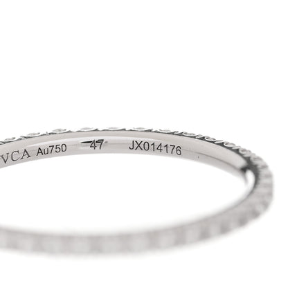 Van Cleef & Arpels 18K White Gold Diamond 1.25mm Felicite Wedding Band Ring 47 4 5 of 6