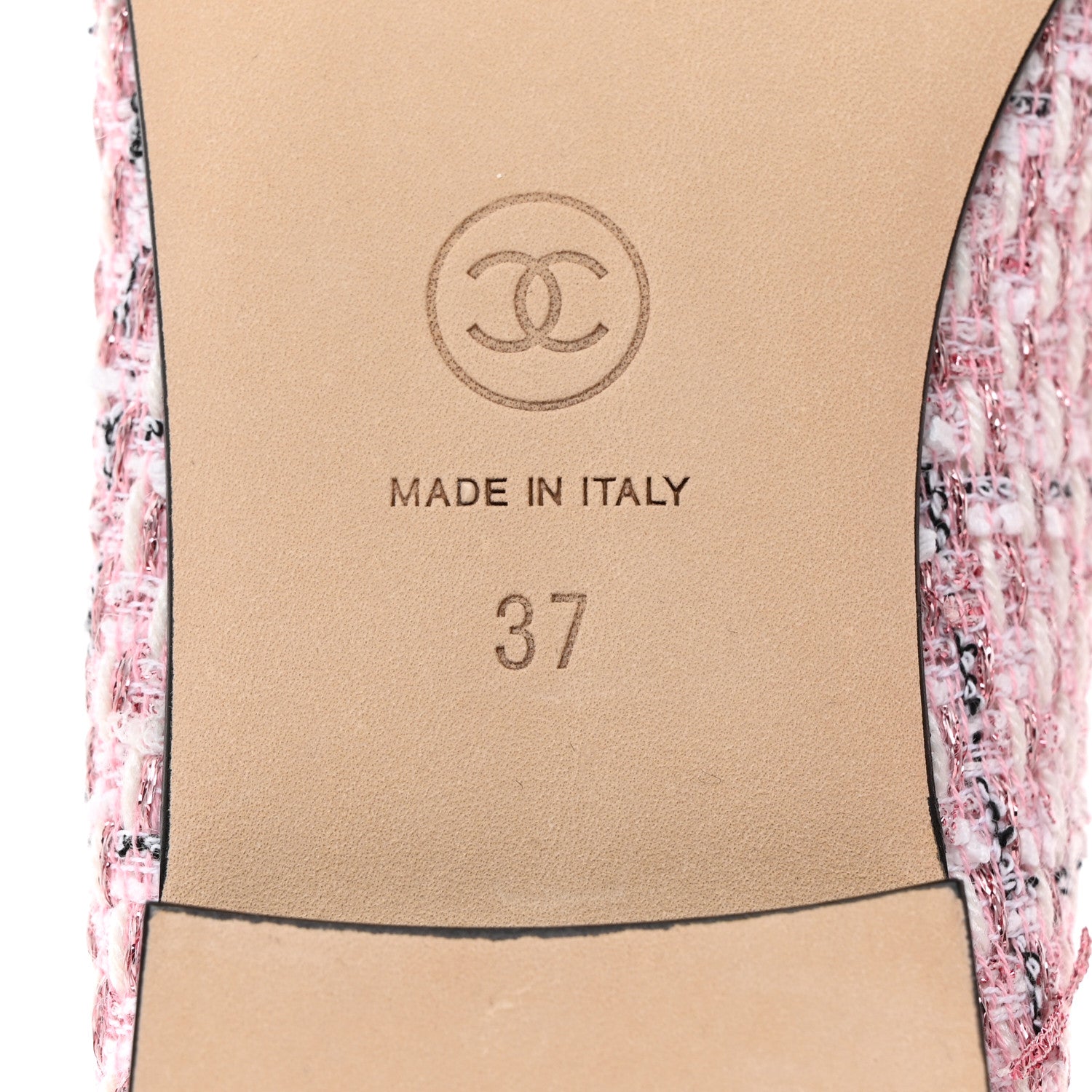 Chanel Tweed Grosgrain Cap Toe Ballerina Flats 37 Pink Black 8 of 9