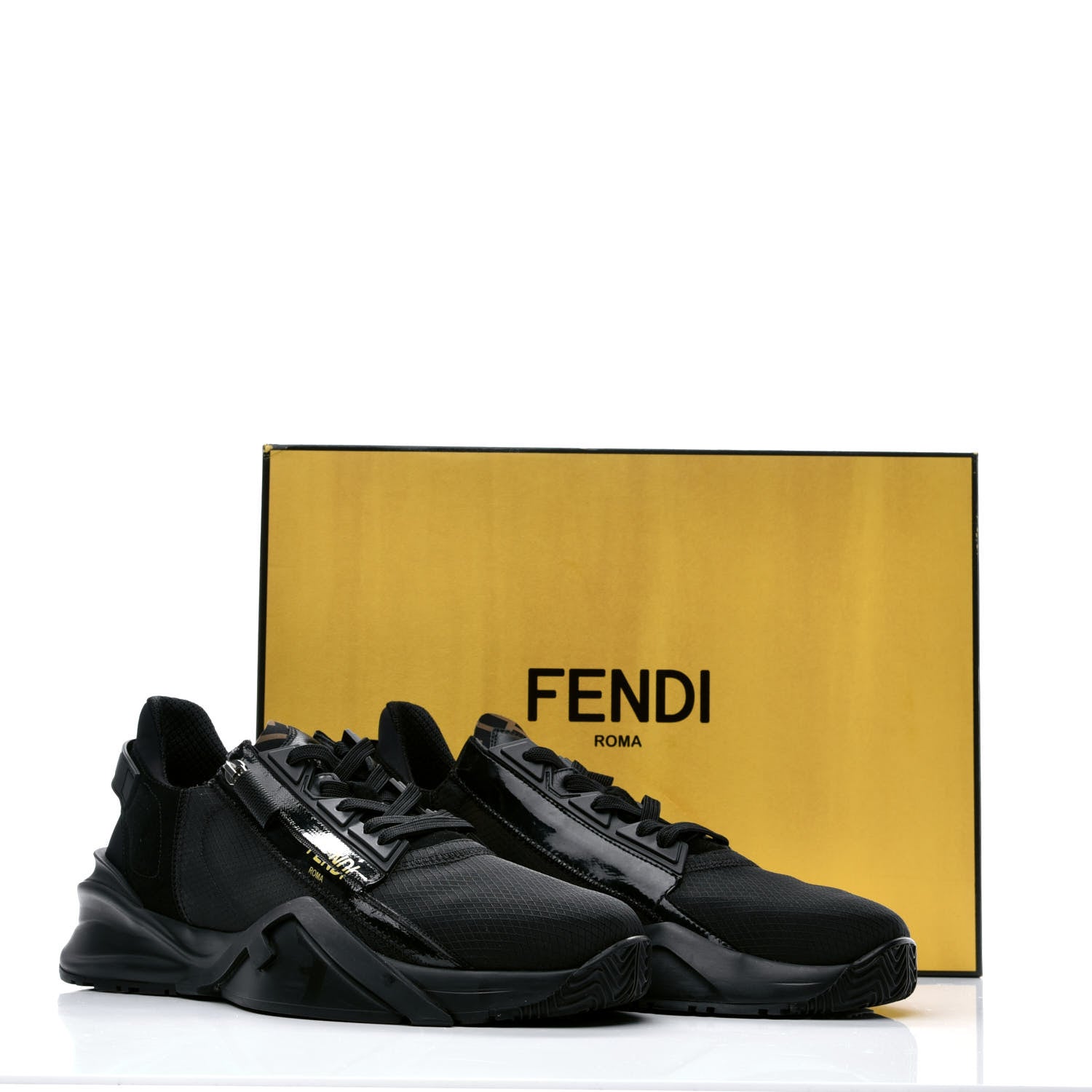 Fendi Nylon Suede Mens Fendi Flow Low Top Sneakers 8 Black 10 of 10