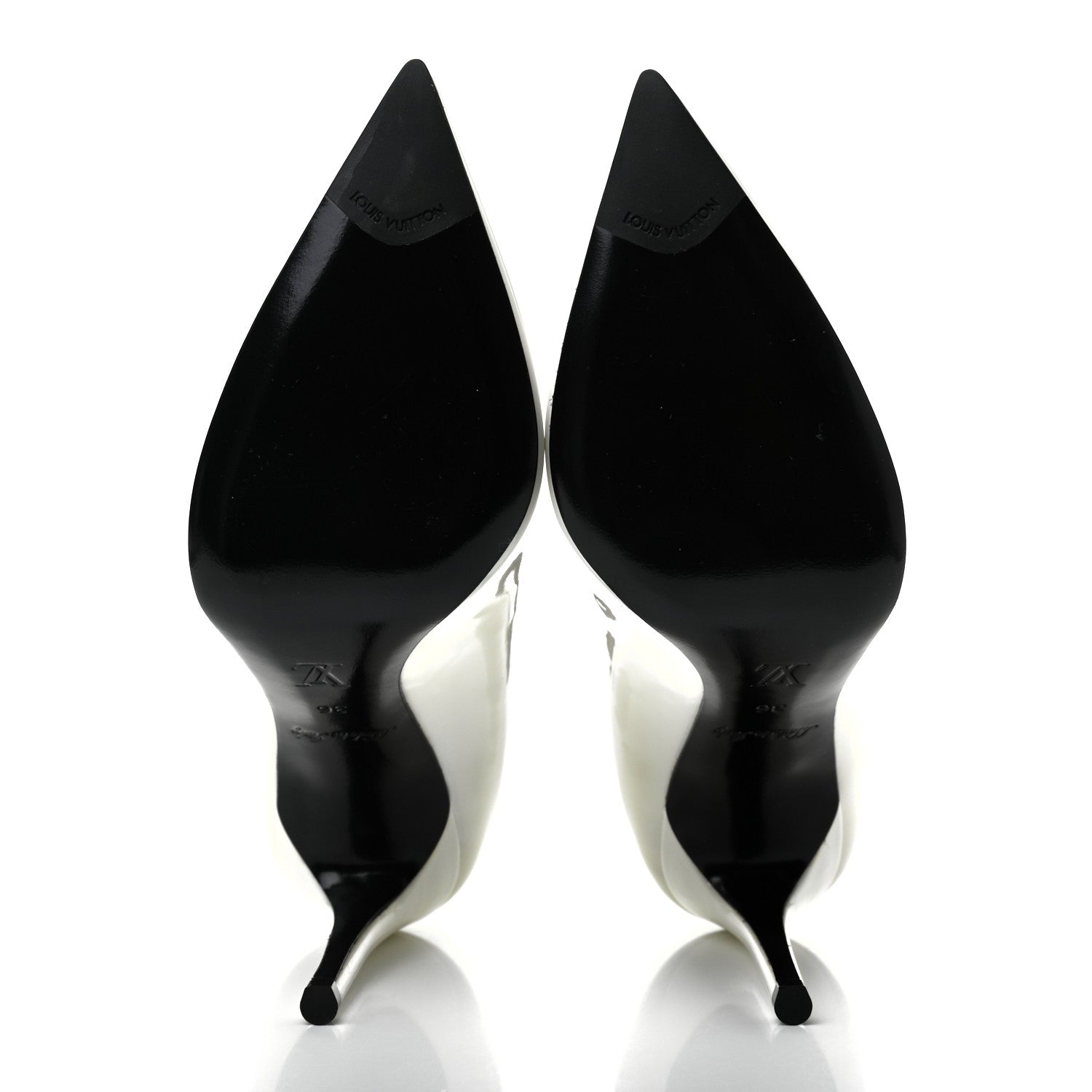 Louis Vuitton Monogram Patent Call Back Pumps 36 White 5 of 12