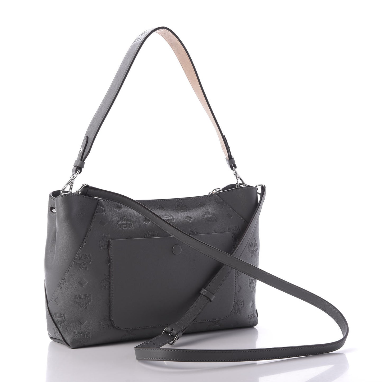 Calfskin Ottomar Monogram Medium Klara Shoulder Bag Charcoal