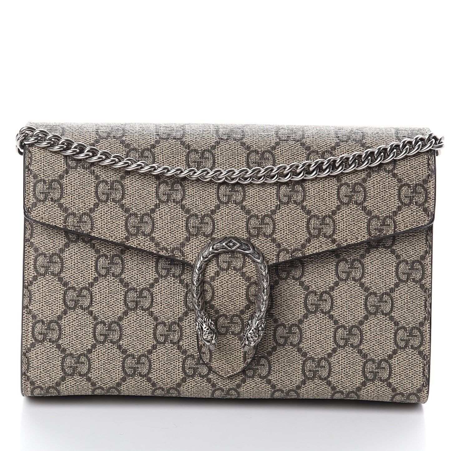 GG Supreme Monogram Mini Dionysus Chain Wallet Beige Taupe
