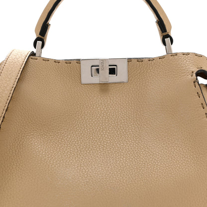 Fendi Cuoio Romano Selleria Medium Peekaboo Iconic Essentially Satchel Paglia Latte Mou 9 of 11
