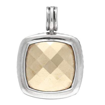 David Yurman Sterling Silver 18K Yellow Gold 20mm Albion Dome Enhancer Pendant 1 of 3