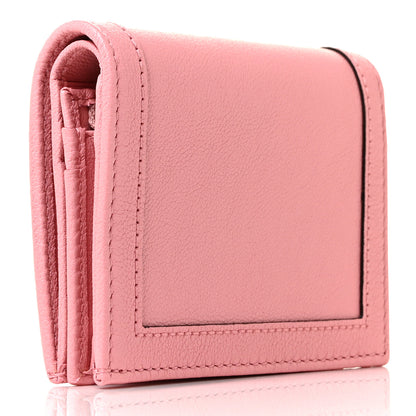Gucci Wonka Grain Calfskin Diana Card Case Wallet Wild Rose 3 of 9