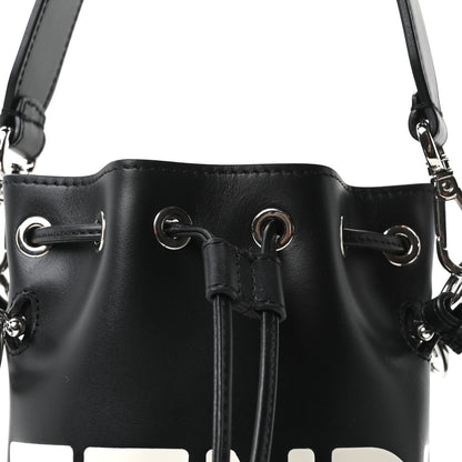 Fendi Vitello King F is Fendi Logo Embossed Mini Mon Tresor Bucket Bag Black 8 of 10