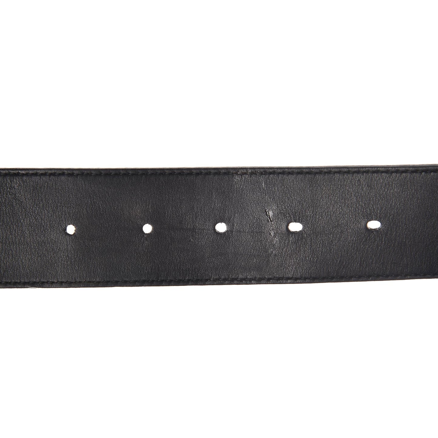 Textured Dollar Calfskin Nickel Double G 40mm Belt 85 34 Black