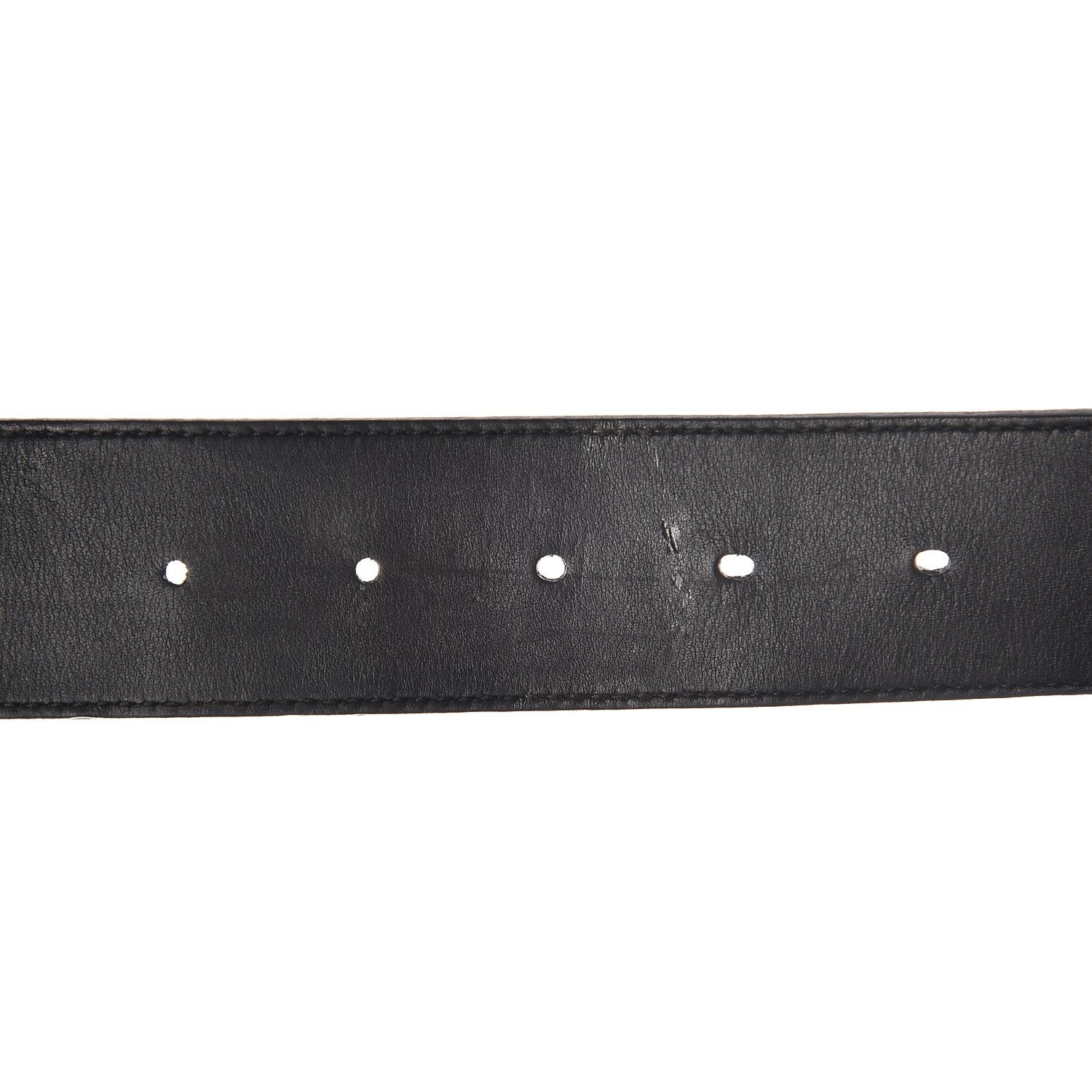 Gucci Textured Dollar Calfskin Nickel Double G 40mm Belt 85 34 Black 6 of 7