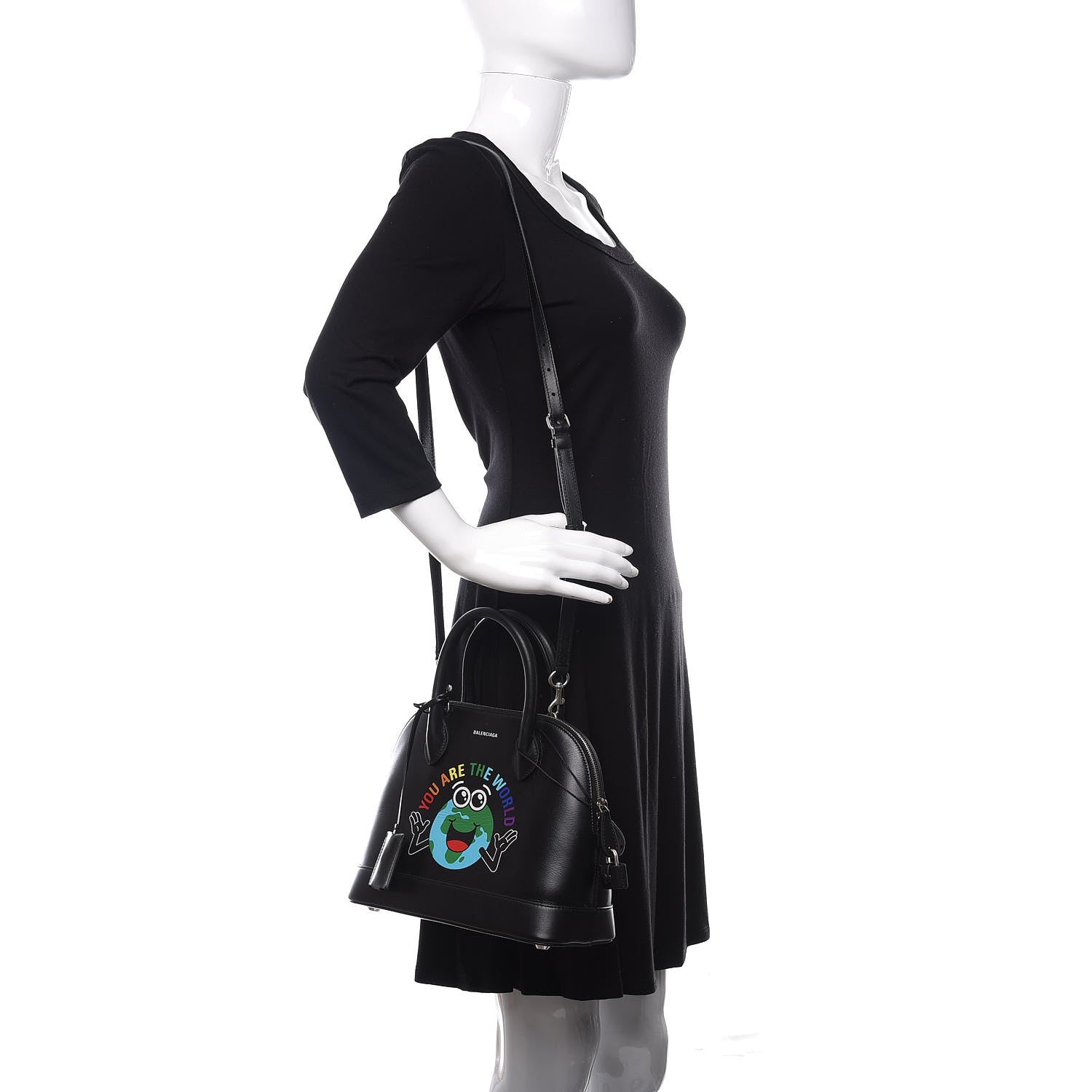 Balenciaga Calfskin You Are The World S Ville Top Handle Bag Black Multicolor 3 of 11